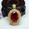 Pingente de Vidro Vermelho Estilo Hong Kong Ai Yu Colar de Rubi Sintético Item Quente de Transmissão Ao Vivo Atacado Transfronteiriço S5021814