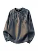 Sudadera nueva tie-dye degradado 2026 para hombre, top de manga larga con cuello redondo holgado de otoño, estilo trendy de Instagram, prenda exterior casual