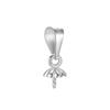 Pingente de Contas com Padrão em Prata de Lei S925 Porta-Chapéu Acessórios para Joias DIY Pingente Banhado a Ouro K Pérola Gema Jade Fivela
