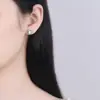 Pendientes de botón de plata de ley s925 con cabeza de Mickey simples de dibujos animados incrustados con diamantes, joyería de oreja pequeña linda simple nueva y moderna