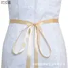 Youlapan S28 Dorado Rosa Pedrería Cinturón de Novia Decoración para Vestido de Novia Cinturón de Atar Pretina de Satén