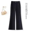 Pantalones acampanados adelgazantes de cintura alta para mujer, nuevo estilo primavera y otoño 2026, holgados y a la moda, pantalones casuales versátiles y con caída para madres de mediana edad