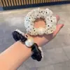 Diadema de Puntos Franceses Rizados para Niños Coreanos Anillo de Intestino de Perla Banda de Goma Cuerda para el Cabello Diadema de Alta Elasticidad y Duradera
