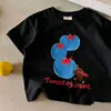 Camiseta de Manga Corta Nueva de Verano de Moda para Niños, Top Casual y Cómodo, Versátil y Sencillo, Estilo Coreano con Estampado Lindo