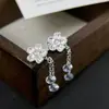 Pendientes Largos Florales de Borla de Flor de Cerezo de Diseño Nicho Populares al por Mayor para Mujer, Pendientes de Pétalos, Doble Uso de una Pieza