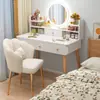 Tocador, tocador de dormitorio, diseño moderno y minimalista, tocador pequeño con espejo, adecuado para apartamentos de alquiler y espacios pequeños, nuevo modelo 2026
