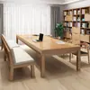 Mesa de Conferência Moderna Simples de Madeira Maciça para Várias Pessoas Sala de Leitura de Biblioteca Estudo Mesa Grande Escritório Doméstico Mesa Longa