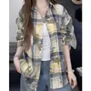 Camisa Tie-Dye Solta Nova Tendência Primavera e Outono Transfronteiriça Unissex Casual Manga Longa Jaqueta Xadrez Tops de Casal