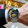 Reloj Mecánico Totalmente Automático para Hombre Sewor Reloj para Hombre Tourbillon Calado Luminoso Impermeable Negocios Retro Reloj para Hombre