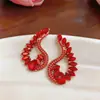 Pendientes de botón con colgante de gota de agua incrustado de diamantes y aguja de plata, Lujo Ligero, Moda de Gama Alta, Pendientes Exagerados, Personalidad, Nicho, Pendientes de Temperamento, Accesorios para Orejas, Mujer