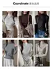 Blusa Base Feminina Fina de Gola Alta para Outono/Inverno, Tencel Lyocell, Toque de Luxo, Cor Sólida, Versátil, Blusa Estilo Coreano