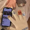 Guantes de Punto, Lindos Estilo Coreano Otoño e Invierno Estudiantes con Dedos Táctiles Guantes de Felpa para Mantener Caliente y a Prueba de Frío, Engrosados para Ciclismo
