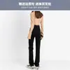 Jeans Rectos Negros para Mujer Otoño e Invierno 2024 Tendencia Versátiles Nuevos de Cintura Alta Pierna Estrecha Ancha Pantalones Tubo con Forro Polar