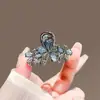 Horquilla para el pelo con forma de flor esmaltada de colores con diamantes de imitación para mujer, estilo nuevo, elegante, de tamaño pequeño, con lazo medio, de alta calidad, con forma de tiburón.