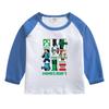 Camiseta de manga comprida para meninos e meninas, roupas de primavera e outono 2022, nova blusa de base infantil com retalhos, top de algodão infantil estilo western
