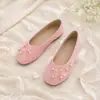Zapatos planos de estilo de hadas, con suave estampado floral para mujer, nueva colección primavera 2026, punta cuadrada, corte bajo, sin cordones, zapatos de abuela, zapatos de vestir de mujer