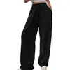 Calça de moletom casual para comércio exterior da Amazon europeia e americana, calça de perna reta moderna, calça esportiva solta de cintura alta com cordão, calça comprida para mulheres