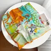 Pañuelo cuadrado pequeño de algodón puro estilo pintura al óleo, pañuelo de seda fino versátil para primavera y verano, pañuelo estampado, pañuelo vintage multiusos, pañuelo para la cabeza