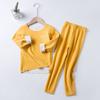 Conjunto de roupas íntimas térmicas infantis sem costura veludo alemão AB de dupla face lixamento outono calças Nova fábrica direta atacado