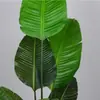 Planta Artificial Verde Banano Decoración en Maceta para Viajero Transfronterizo, Sala de Estar, Planta Verde Falsa, Planta Biomimética, Adorno Grande de Piso para Interiores