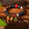 Han Yuyuan Método Antiguo Arena Fragante Gris Esmaltado Pulsera Bestia Dorada Cinabrio Wutai Montaña Famosa Cuentas de Buda Wen Joyería de Juego