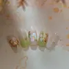 Yitu Estampa de Formiga Flor de Folha de Ouro Adesivos para Unhas Fofos Doces Estilo Chinês Flor Adesivos Decorativos Yt6431