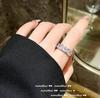 Anillo de gemas con cadena de colores mágicos, diseño chapado en oro de 18 quilates, con borla de circón geométrico de lava, ajustable