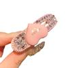 Pinza para el cabello de niña rosa coreana con pedrería, letra dulce, clip lateral de diamantes completos, alta gama, industria pesada, clip para flequillo, accesorios para la cabeza