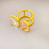 Anillo abierto elegante y ligero de lujo con incrustaciones de cristal K9 de alta calidad chapado en cobre de oro real de 18 quilates, estilo nuevo europeo y americano.