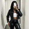 A1200 Europeia e Americana Transfronteiriça Jaqueta Curta de Couro PU Estilosa Roupa Externa Feminina Outono Melanin Slim Fit Jaqueta Hot Girl Externa