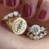 Anillo Jieding de Acero de Titanio y Circonita Europeo y Americano Joyería de Nicho de Alta Gama Anillo Femenino Antidesvanecimiento Joyería de Acero Inoxidable Transfronterizo