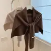 Nuevo Chal Exterior de Punto de Color Puro, Bufanda Versátil para Primavera, Otoño e Invierno, Chal de Lana de Forma de T de Gama Alta al por Mayor