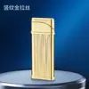 Encendedor delgado, portátil, recargable, a prueba de viento, encendedor de cigarros, cuerpo de metal, encendedor de regalo promocional