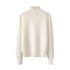 Suéter Feminino de Cashmere Leve Gola Alta Meia Ingot Point Cor Clara Suéter 100% Cashmere Pulôver Feminino Camisa Básica de Tricô Outono e Inverno