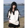 Polo Colarinho Plus Size Manga Curta para Mulheres Verão Novo Estilo Coreano Estampado Gordo mm Design de Cor Contrastante Versátil Camiseta Top