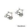Colgante de pentagrama lunar de aleación de plata antigua galvanizada, hecho a mano, pulsera de cuentas casera, accesorios para collar