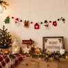 Banner de Navidad, Papá Noel, renos, árbol de Navidad, campanas, calcetines de regalo, banderines colgantes, decoración de escena para fiesta de Navidad