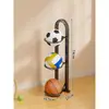 Rack de Armazenamento de Basquete de Chão Prateleira de Armazenamento de Futebol Equipamento Esportivo Indoor Infantil Bolas Cesta de Armazenamento Dobrável para Casa