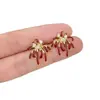 Nuevos Pendientes de Fuegos Artificiales Rojos para Otoño e Invierno Mujer, Hermosos y Únicos Pendientes de Nicho 2025 Estilo Caliente Lujo Accesible Pendientes de Gama Alta