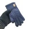 Guantes de Invierno para Hombre, Cálidos y Sencillos, Lana de Alpaca, Talla Grande, Engrosados, para Ciclismo, a Prueba de Frío, de Punto Cálido con Pantalla Táctil para Hombre