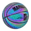 Baloncesto Reflectante Transfronterizo No. Baloncesto Fluorescente Brillante de 7 Noches PU Resistente al Desgaste Fresco Regalo de Celebridad de Internet Baloncesto Personalizable