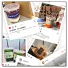 Taza de Café Desechable Bebida Casera Bebida Caliente y Fría Taza de Plástico PET Empaquetada para Llevar Taza DIY de Té con Leche con Tapa
