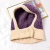 Diseño de nicho pasamontañas bufanda de invierno gorro de lana tejido integrado gorro de pullover cálido