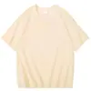 Camiseta hombre manga corta 240G algodón peinado pesado manga media color liso negro verano holgada talla grande Camiseta casual Joker