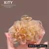 Exquisito y Elegante Clip para el Cabello de Flor de Cristal con Malla Morada 2026 Pinza de Moda para la Parte Trasera de la Cabeza Pinza de Tiburón de Gama Alta Accesorio para el Cabello