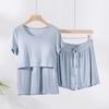 Ropa de Confinamiento, Conjunto de Shorts de Manga Corta para Lactancia, Pijama de Maternidad, Ropa de Casa Postparto Fina de Verano, Ropa para Lactancia para Salir