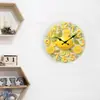 Reloj de Pared Plano 2D Creativo Decorativo de Frutas Silencioso para Sala de Estar Lujo Ligero Moda Nórdica para el Hogar Reloj de Arte para Dormitorio