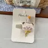 Estilo Coreano Couro Fofo Desenho Animado Fruta BB Clip Animal Grampo de Cabelo Franja Grampo de Cabelo Urso Marrom Acessórios de Cabelo para Meninas
