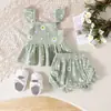 Baoxin Transfronterizo Europeo y Americano Verano Nuevo Niña Mangas de Volantes Manga Corta Margarita Pantalones Cortos Ropa Infantil Linda al por Mayor