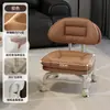 Taburete Pequeño Doméstico Giratorio con Ruedas, Taburete Bajo con Ruedas, Taburete Amigable para Niños con Ruedas, Taburete Redondo Perezoso con Respaldo